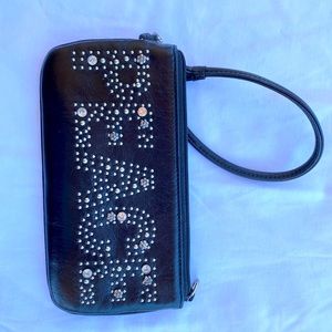 💙✨ Brighton Peace wristlet. Black. Silvertone & sparkle diamond like accents.